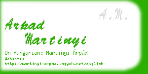 arpad martinyi business card